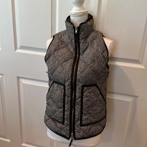 J crew down vest houndstooth size XS